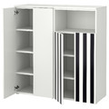 SMÅSTAD / PLATSA Storage combination, white black/white/stripe, 120x42x123 cm