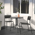 LÄCKÖ / VIHOLMEN Table+2 chairs, outdoor, grey, dark grey