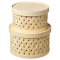 SNÖPLOG Basket with lid set of 2, poplar