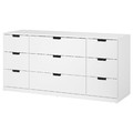 NORDLI Chest of 9 drawers, white, 160x76 cm