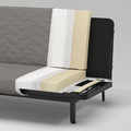 NYHAMN 3-seat sofa-bed, with foam mattress/Skartofta black/light grey