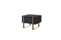 Nightstand Bedside Table Verica Set of 2, charcoal/gold legs