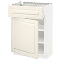 METOD / MAXIMERA Base cabinet with drawer/door, white/Bodbyn off-white, 60x37 cm