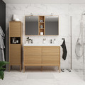 GoodHome Bathroom High Cabinet Avela 40 cm, oak effect