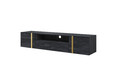 Wall-Mounted TV Cabinet Verica 200 cm, charcoal/gold handles