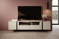 Wall-Mounted TV Cabinet Verica 200 cm, cashmere/black handles