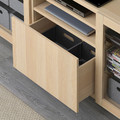 BESTÅ TV bench with drawers, white stained oak