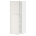 METOD Wall cabinet with shelves/2 doors, white/Ringhult light grey, 40x100 cm