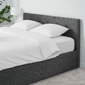 BJORBEKK Bed with storage, grey, 160x200 cm