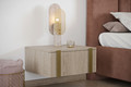 Wall-Mounted Bedside Table Verica Set of 2, biscuit oak/gold handles