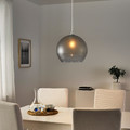 JAKOBSBYN Pendant lamp shade, frosted glass, grey, 30 cm