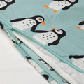 BLÅVINGAD Duvet cover and pillowcase, penguin pattern/light turquoise, 150x200/50x60 cm