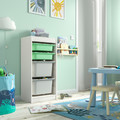 TROFAST Storage combination with boxes, white light green/grey, 46x30x94 cm