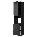 METOD / MAXIMERA High cabinet f oven+door/2 drawers, black/Upplöv matt anthracite, 60x60x240 cm