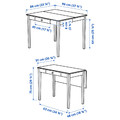 IDANÄS Drop-leaf table, white, 51/86x96 cm