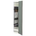 METOD / MAXIMERA High cabinet with cleaning interior, white/Nickebo matt grey green, 40x60x200 cm