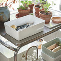 KUGGIS Box with lid, white, 18x26x8 cm