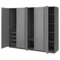 PAX / GULLABERG Wardrobe combination, dark grey/dark grey, 250x60x201 cm