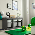 TROFAST Storage combination with boxes, gray white/grey, 99x44x56 cm