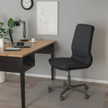 MULLFJÄLLET Conference chair with castors, Naggen dark grey