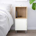 EKET Cabinet combination with legs, white, white stained oak effect, 35x35x80 cm