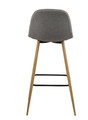 Bar Stool Wilma, light grey/oak