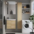 ENHET Bathroom, white/oak effect, 64x33x65 cm