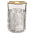 GRADVIS Vase with metal insert, clear glass/gold-colour, 21 cm