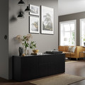 BESTÅ Storage combination with drawers, black-brown/Lappviken black-brown, 180x42x65 cm