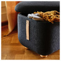 OSKARSHAMN Footstool with storage, Gunnared black-grey