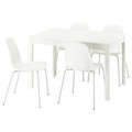 EKEDALEN / LIDÅS Table and 4 chairs, white/white white, 120/180 cm