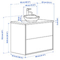 TÄNNFORSEN/VÄSTERSJÖN Wash-stnd w drawers/wash-basin/tap, white/black marble effect, 82x49x79 cm