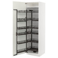 METOD High cabinet with pull-out larder, white/Havstorp beige, 60x60x200 cm