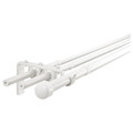 RÄCKA / HUGAD Triple curtain rod combination, white, 210-385 cm