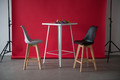 Bar Stool Norden Wood, low, PP, black