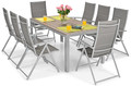 Large Garden Table for 8 People Modena 180, silver