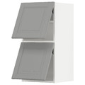 METOD Wall cab horizo 2 doors w push-open, white/Bodbyn grey, 40x80 cm