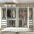 PAX / TYSSEDAL Wardrobe combination, white/white, 300x60x201 cm