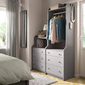 HAUGA Storage combination, grey, 140x199 cm