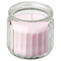 LUGNARE Scented candle in glass, Jasmine/pink, 12 hr