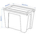 SAMLA Box with lid, transparent, 39x28x28 cm/22 l