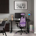 UPPSPEL / STYRSPEL Gaming desk and chair, black/purple, 140x80 cm