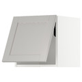 METOD Wall cabinet horizontal w push-open, white/Lerhyttan light grey, 40x40 cm