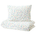 MÖJLIGHET Quilt cover and pillowcase, white, patterned, 150x200/50x60 cm