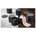 KJUGE Pouffe with storage, Knisa dark grey