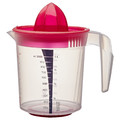 INFRIA Jug with lid and citrus squeezer, transparent/cerise, 1.0 l