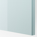 FARDAL Door with hinges, high-gloss light grey-blue, 50x229 cm
