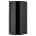 METOD Wall cabinet with shelves, black/Lerhyttan black stained, 30x80 cm
