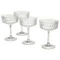 SÄLLSKAPLIG Glass, clear glass, patterned, 21 cl