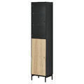 BOASTAD High cabinet, black/oak veneer, 41x185 cm